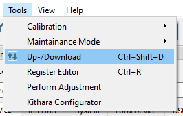 Up-/Download dialog overview